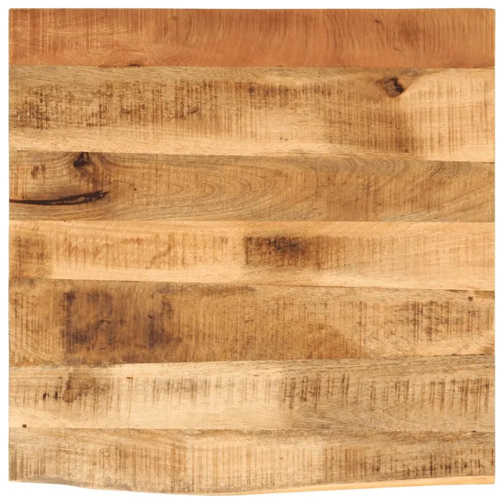 Dessus De Table En Bois Massif Manguier | 80x80x2,5 Cm, Bord Vif Brut, Multifonctionnel, Surface Facile A Nettoyer