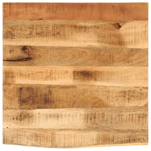 Dessus De Table En Bois Massif Manguier | 80x80x3,8 Cm, Bord Vif, Multifonctionnel, Surface Facile A Nettoyer