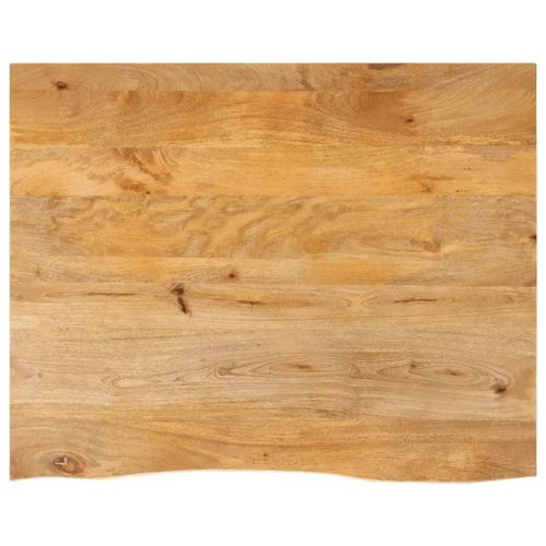 Dessus De Table En Bois Massif Manguier | 90x80x2,5 Cm, Bord Vivant, Multifonctionnel, Surface Facile A Nettoyer