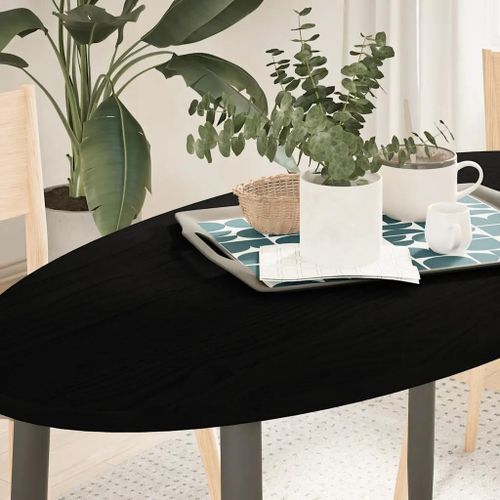 Dessus De Table En Chene Massif 120x60x2 Cm Ovale | Plateau Multifonctionnel, Robuste Et Durable, Surface Lisse Facile A Nettoyer