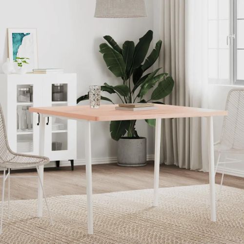Dessus De Table En Hetre Massif | 90x90x2,5 Cm, Carre A Coins Arrondis, Surface Lisse, Multifonctionnel