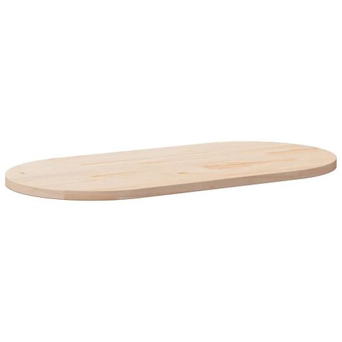 Dessus De Table En Pin Massif 100x50x2,5 Cm Ovale | Surface Non Traitee, Polyvalent Pour Salon/Restaurant, Gain De Place