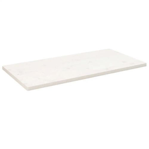 Dessus De Table En Pin Massif Blanc | 110x60x2,5 Cm, Surface Traitee, Bords Arrondis, Multifonctionnel Pour Maison Et Commerce