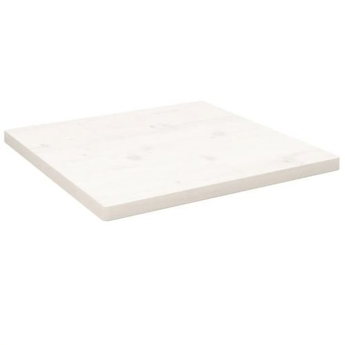 Dessus De Table En Pin Massif Blanc | 40x40x2,5 Cm, Surface Traitee, Bords Arrondis, Multifonctionnel