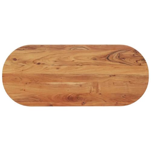 Dessus De Table Ovale En Bois Massif D'acacia | 100x40x2,5 Cm, Surface Non Traitee, Multifonctionnel, Gain De Place