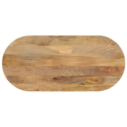 Dessus De Table Ovale En Bois Massif De Manguier | 110x50x2,5 Cm, Design Rustique, Surface Facile A Nettoyer, Polyvalent