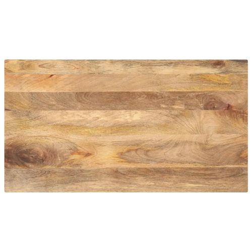 Dessus De Table Rectangulaire En Bois Massif De Manguier | 100x70x3,8 Cm, Rustique, Multifonctionnel, Surface Facile A Nettoyer