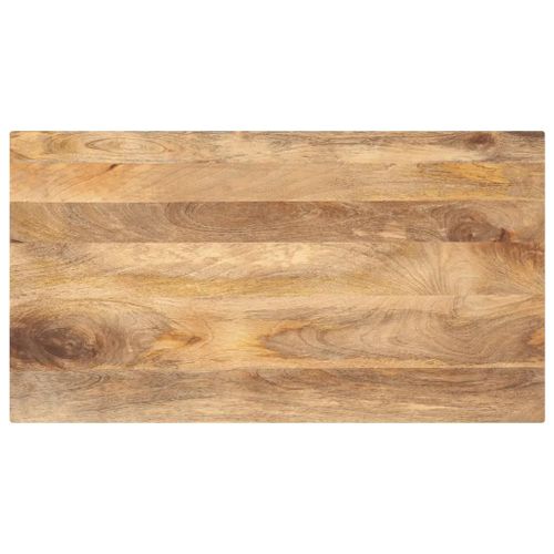 Dessus De Table Rectangulaire En Bois Massif De Manguier | 120x70x3,8 Cm, Design Rustique, Multifonctionnel, Surface Facile A Nettoyer