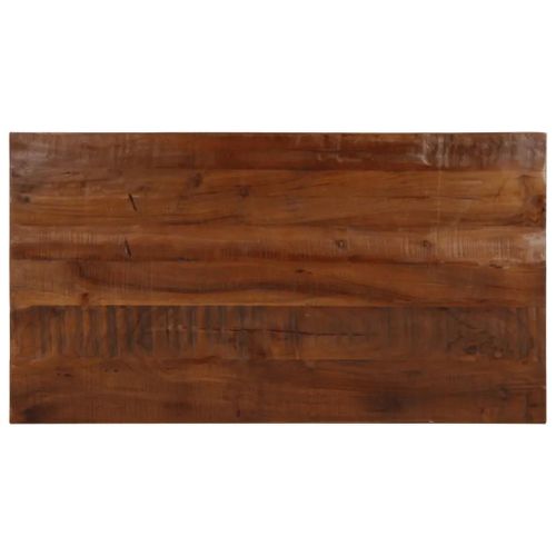 Dessus De Table Rectangulaire En Bois Massif Recupere 120x50x2,5cm | Teck, Manguier, Pin Et Hetre, Design Rustique, Polyvalent, Surface Facile A Nettoyer