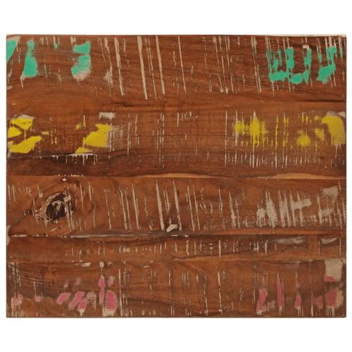Dessus De Table Rectangulaire En Bois Massif Recupere 60x50x3,8 Cm | Teck, Manguier, Pin Et Hetre, Design Rustique, Surface Facile A Nettoyer, Multifonctionnel