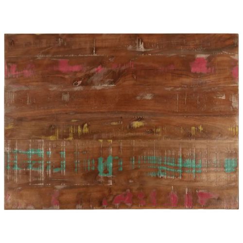 Dessus De Table Rectangulaire En Bois Massif Recupere 80x50x3,8 Cm | Teck, Manguier, Pin Et Hetre, Design Rustique, Polyvalent, Surface Facile A Nettoyer
