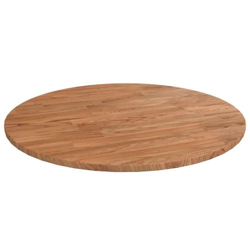 Dessus De Table Rond En Bois De Chene Massif | ?50x1,5 Cm, Surface Vernie, Multifonctionnel, Design Rustique