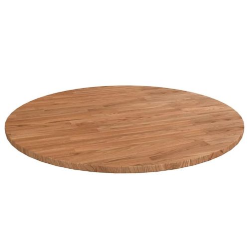 Dessus De Table Rond En Bois De Chene Massif | ?80x1,5 Cm, Surface Vernie, Multifonctionnel, Design Rustique
