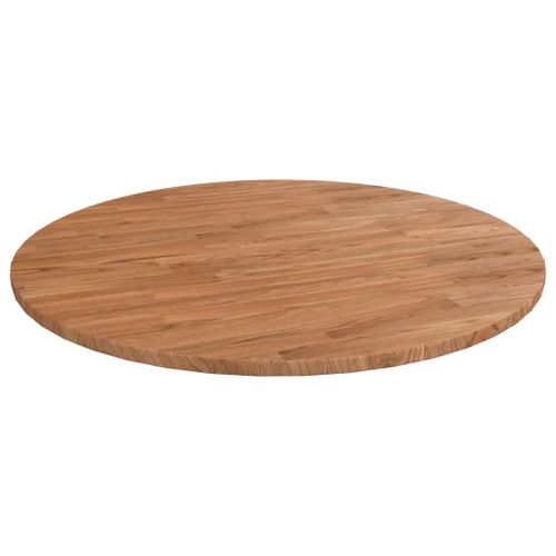 Dessus De Table Rond En Bois De Chene Massif | ?90x1,5 Cm, Surface Vernie, Multifonctionnel, Design Rustique