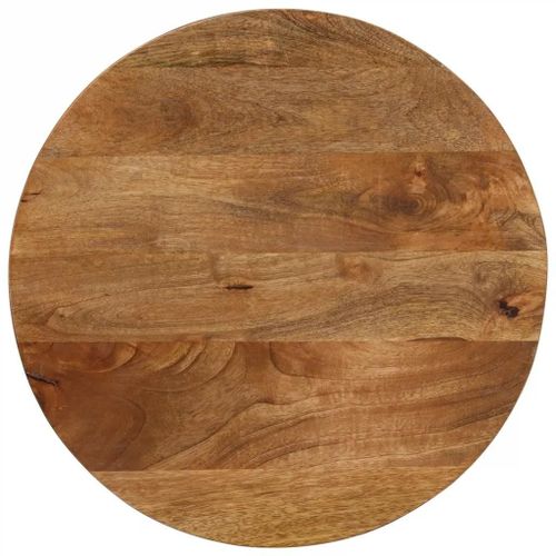 Dessus De Table Rond En Bois De Manguier Massif | ? 60x2,5 Cm, Design Rustique, Surface Facile A Nettoyer, Polyvalent