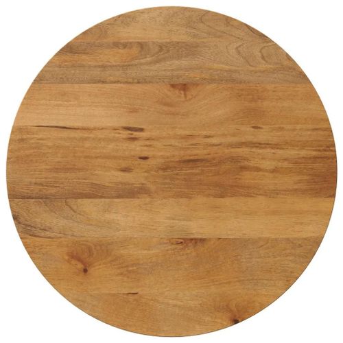 Dessus De Table Rond En Bois De Manguier Massif | ? 90x2,5 Cm, Design Rustique, Surface Facile A Nettoyer, Polyvalent