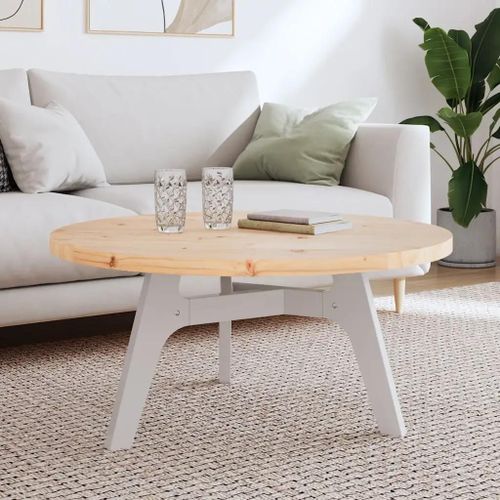 Dessus De Table Rond En Bois De Pin Massif | ?90x3 Cm, Robuste, Multifonctionnel, Gain D'espace