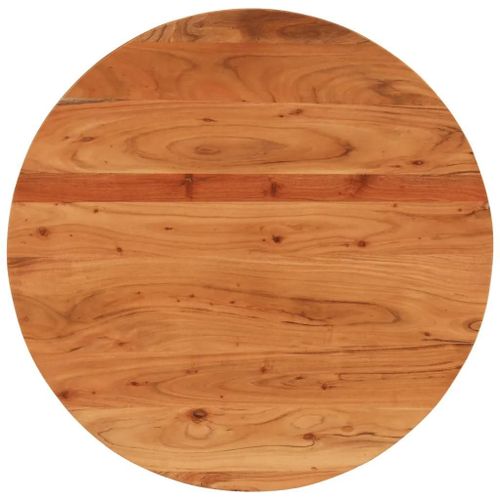 Dessus De Table Rond En Bois Massif D'acacia | ?90x2,5 Cm, Surface Non Traitee, Multifonctionnel, Gain De Place