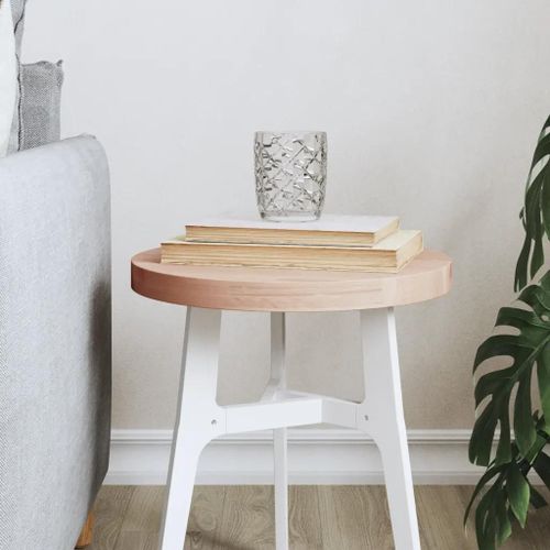 Dessus De Table Rond En Bois Massif De Hetre | ?30x2,5 Cm, Renouvellement De Table, Multifonctionnel, Surface Facile A Nettoyer