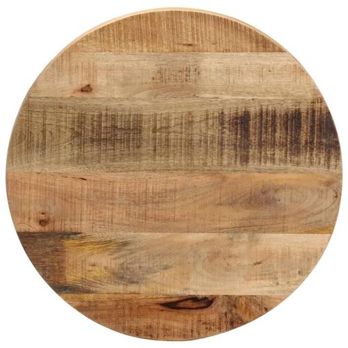 Dessus De Table Rond En Bois Massif De Manguier | ? 40x1,5 Cm, Design Rustique, Surface Facile A Nettoyer, Polyvalent