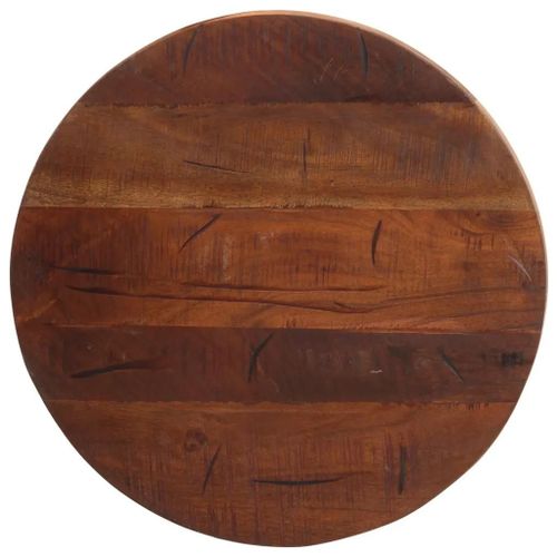 Dessus De Table Rond En Bois Massif De Recuperation ? 60x2,5 Cm | Teck, Manguier, Pin Et Hetre, Design Rustique, Surface Lisse Facile A Nettoyer, Multifonctionnel