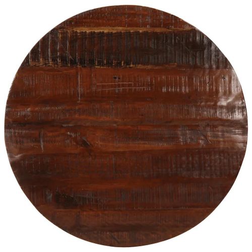 Dessus De Table Rond En Bois Massif De Recuperation | ? 80x2,5 Cm, Teck/Manguier/Pin/Hetre, Multifonctionnel, Design Rustique, Surface Lisse