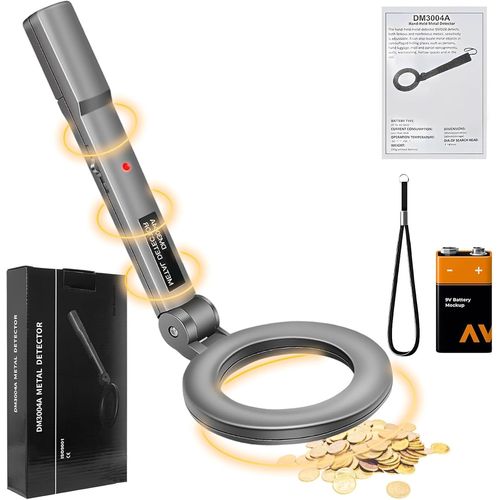 Detecteur De Metaux Portable Pinpointer: Dtecteur De Mtaux Indicateur Intgr Lumire D'alarme Haute Sensibilit Detecteur De Metaux Pour Chasse Aux Pices Bijoux Enfants Adultes Gris