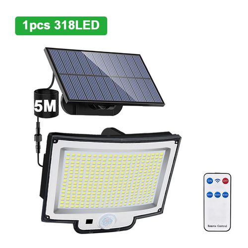 Dtecteur De Mouvement Super Lumineux Intgr,Lumire Solaire Extrieure,Puissance De Bain,tanche Ip65,3 Modes De - 318led-1pcs -A