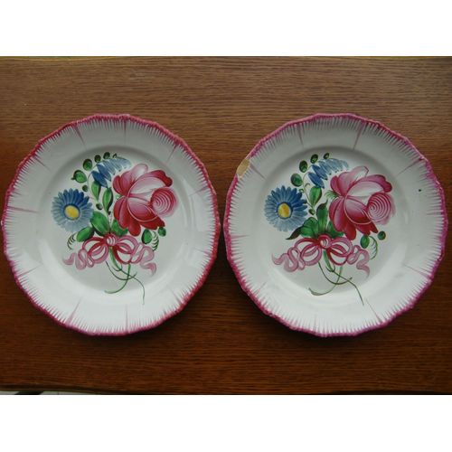 Deux Assiettes Anciennes 18/19 Sicle, Faence De L'est Les Islettes