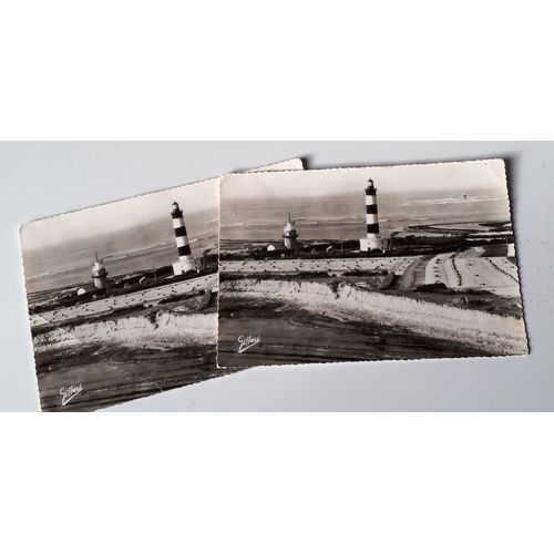 Deux Cartes Postales Anciennes Noir Et Blanc-Ile D'olron (Chte Mme) Du Phare De Chassiron Et Les Falaises (Mme Modle)-15x10.5cm-Editions Charentaises D'art A. Gilbert-Correspondances De 1960 Au Dos