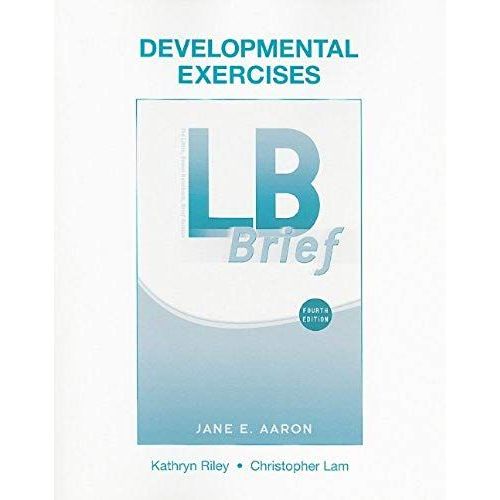 Developmental Exercises For Lb Brief   de Jane E. Aaron  Format Broch 