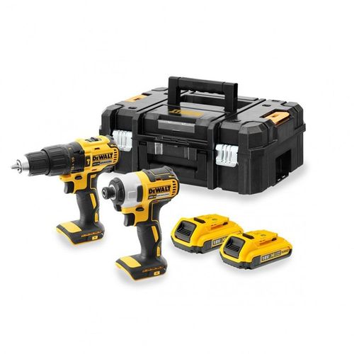 Dewalt Dck2060d2t Perceuse Visseuse  Percussion (Ddf778) & Visseuse  Chocs (Dcf787)  Batteries 18v Li-Ion (2x Batterie 2.0ah) Dans Tstak