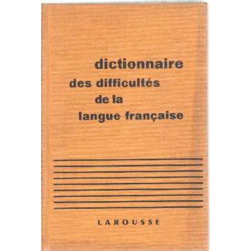 Dictionnaire Des Difficults De La Langue Franaise de Adolphe V Thomas