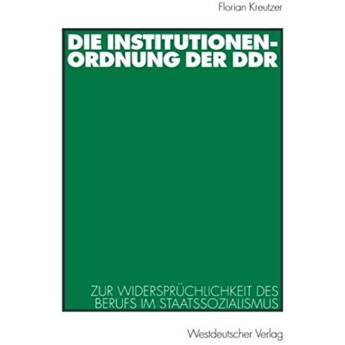 Die Institutionenordnung Der Ddr    Format Broch 