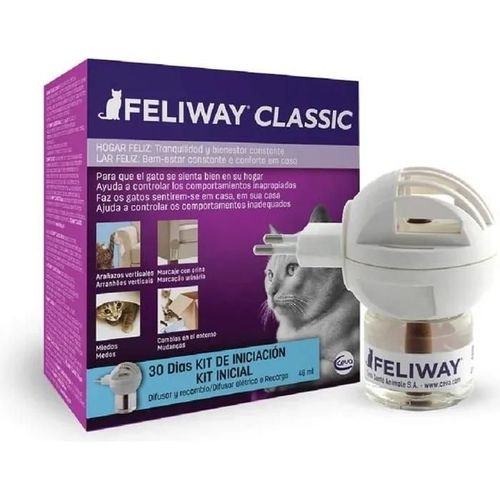 Diffuseur Anti-Stress Pour Chats - Feliway - Classique - Solution Naturelle - 30 Jours D'efficacit - 50-70m2