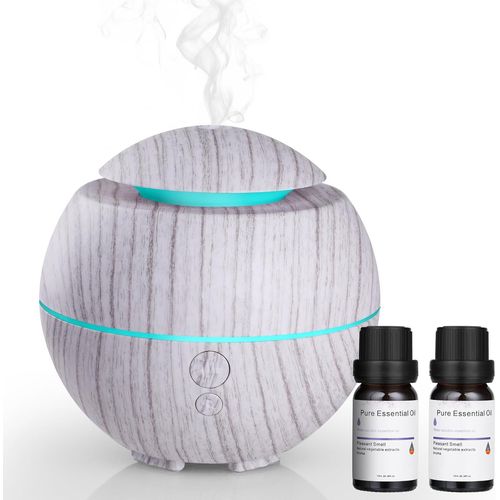 Diffuseur D'huiles Essentielles 180ml, Arme Diffuseur Ultrasonique, Sans Bpa, Avec Lumire Led  Couleurs Variables - Blanc