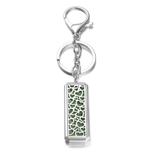 Diffuseur D'huiles Essentielles Rectangulaire, Bijoux D'aromathrapie, Porte-Cls En Acier Inoxydable, Mdaillons De Parfum Rose, Accessoires Porte-Cls, Nouveau