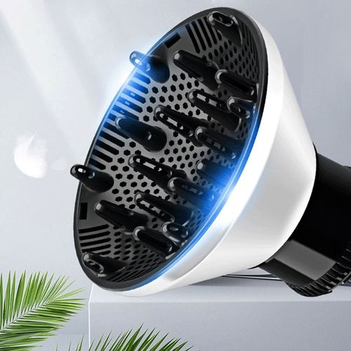 Diffuseur de cheveux universel Adaptable pour sche-cheveux avec D-1.5-Inch  3.2 pouces pour cheveux boucls ou onduls, noir/blanc