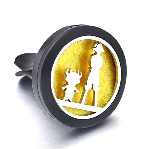 Diffuseur De Dsodorisant De Voiture En Acier Inoxydable Noir, Mdaillon D'aromathrapie, Sortie De Parfum D'huile Essentielle, Pendentif Accept, Personnalis