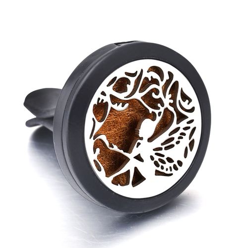 Diffuseur De Dsodorisant De Voiture En Acier Inoxydable Noir, Mdaillon D'aromathrapie, Sortie De Parfum D'huile Essentielle, Pendentif Accept, Personnalis