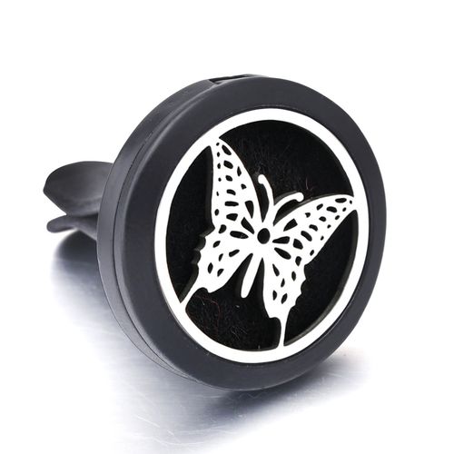 Diffuseur De Dsodorisant De Voiture En Acier Inoxydable Noir, Mdaillon D'aromathrapie, Sortie De Parfum D'huile Essentielle, Pendentif Accept, Personnalis