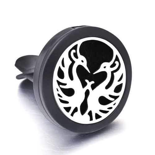 Diffuseur De Dsodorisant De Voiture En Acier Inoxydable Noir, Mdaillon D'aromathrapie, Sortie De Parfum D'huile Essentielle, Pendentif Accept, Personnalis