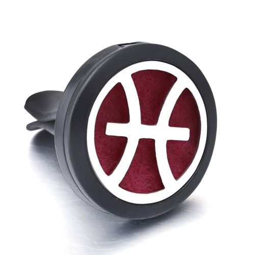 Diffuseur De Dsodorisant De Voiture En Acier Inoxydable, Signe Du Zodiaque Noir, Clip Mdaillon D'aromathrapie, Huile Essentielle, Pendentif Douze Constellations