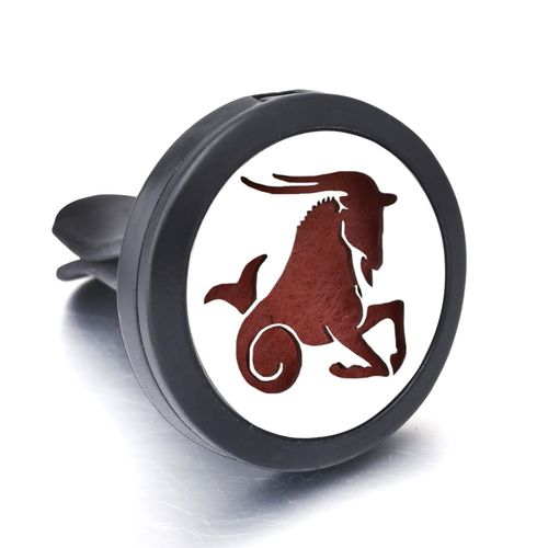 Diffuseur De Dsodorisant De Voiture En Acier Inoxydable, Signe Du Zodiaque Noir, Clip Mdaillon D'aromathrapie, Huile Essentielle, Pendentif Douze Constellations