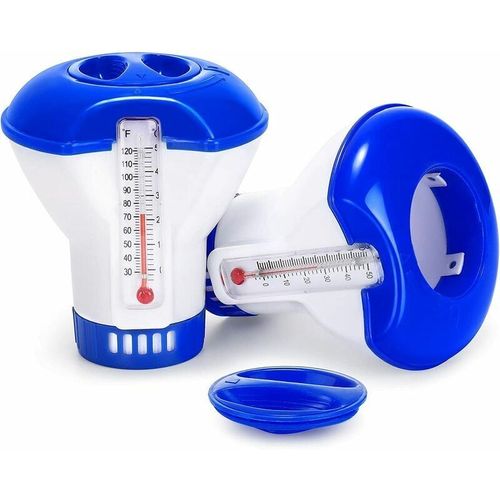 Diffuseur Flottant Piscine, 2pcs Diffuseur De Chlore Flottant Avec Thermomtre