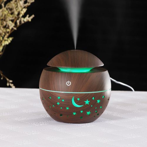 Diffuseur Huiles Essentielles,130 Ml Humidificateur Aromatique Ultrasonique Bb Diffuseur D'huile Essentielle Aromathrapie Diffuseur De Parfum D Interieur Maison,Corps Grain De Bois