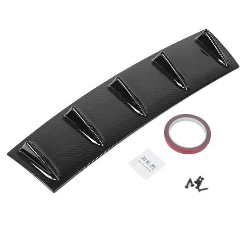 Diffuseur Universel De Pare-Chocs Arrire 5 Ailerons Abs Texture Fibre De Carbone 584mm/23in