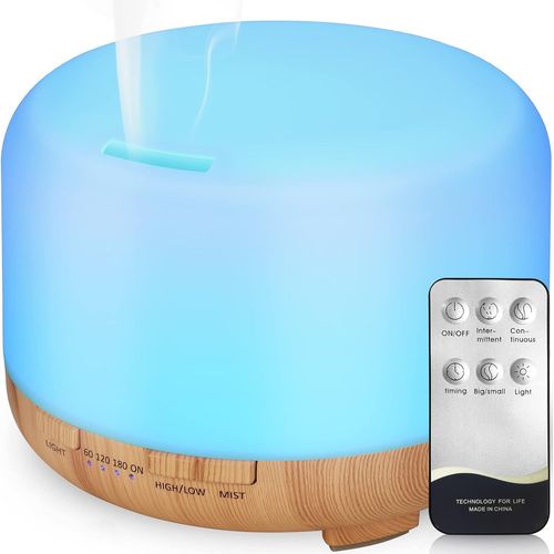 Diffuseurs d'huiles Essentielles 450 ML, Humidificateur d'aromathrapie  Ultrasons  Arme lectrique Lumire LED Romantique  7 Couleurs - Cadeaux de Choix pour Nol et Nouvel an (Jaune)