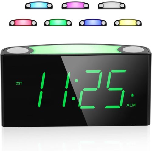Digital Clock With Night Lights For Deep Sleepers,Elderly People,Children-Plug-In Digital Alarm Clock With Led Display & Adjustable Brightness,Snooze/2 Usb Ports,Loud Alarm,Backup Battery
