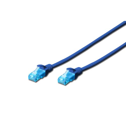 DIGITUS Cble patch RJ45 CAT 5e U-UTP PVC non blind 4x2 awg 26/7  Bleu 2 m